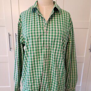 Cross Color Green Gingham Button Down Shirt - XL - 90s Streetwear Aesthetic